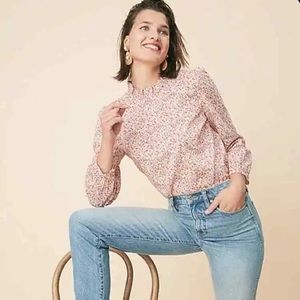 J.Crew Long-sleeve ruffleneck top in Liberty® Phoebe floral